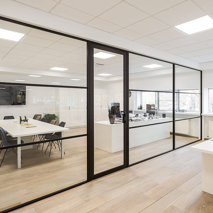 Office Aluminium Glass Wall Partitions 26mm 極窄款 辦公室間房 間墻 隔斷 鋁合金玻璃屏風 全景單玻款