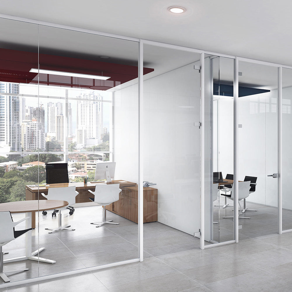 Office Aluminium Glass Wall Partitions 40mm 快裝款 辦公室間房 間墻 隔斷 鋁合金玻璃屏風 全景單玻款