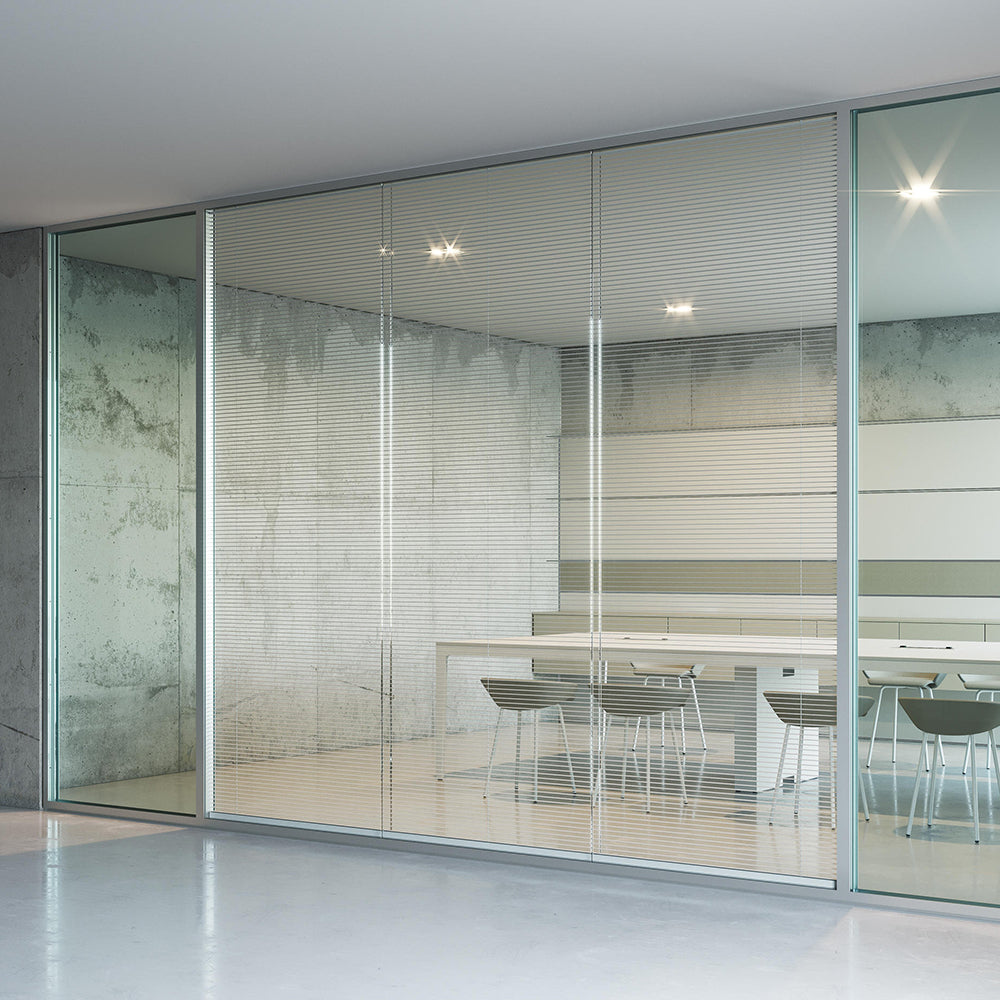 Office Aluminium Double-Glass Partition Wall 80款雙玻璃款 60款雙玻璃 百葉簾 辦公室間房 間墻 隔斷 鋁合金玻璃屏風