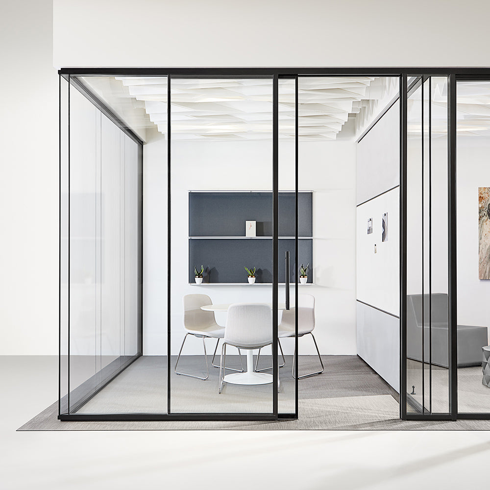 Aluminium Pocket Sliding Doors For Office Partition 暗藏推拉門 鋁合金框 雙層玻璃門 鋁木門 配套辦公室間房 包鎖具