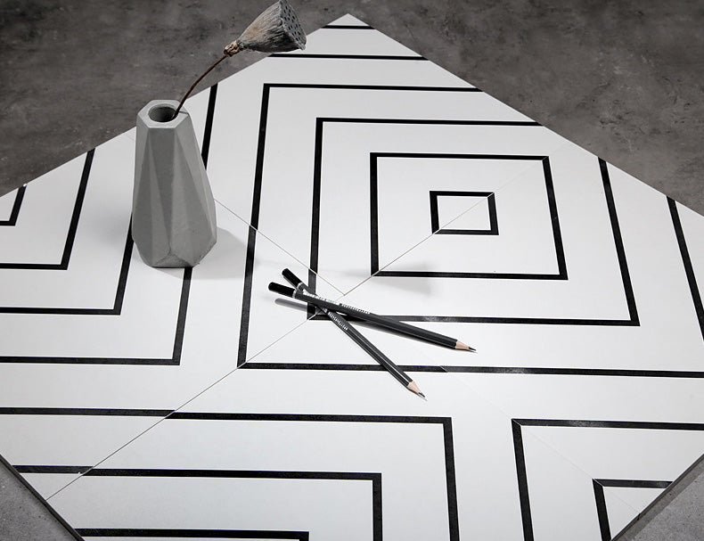 中國佛山瓷磚 China Foshan Basics 簡約北歐風格黑白啞光地磚墻磚 A3007 簡約北歐黑白花磚 30×30cm