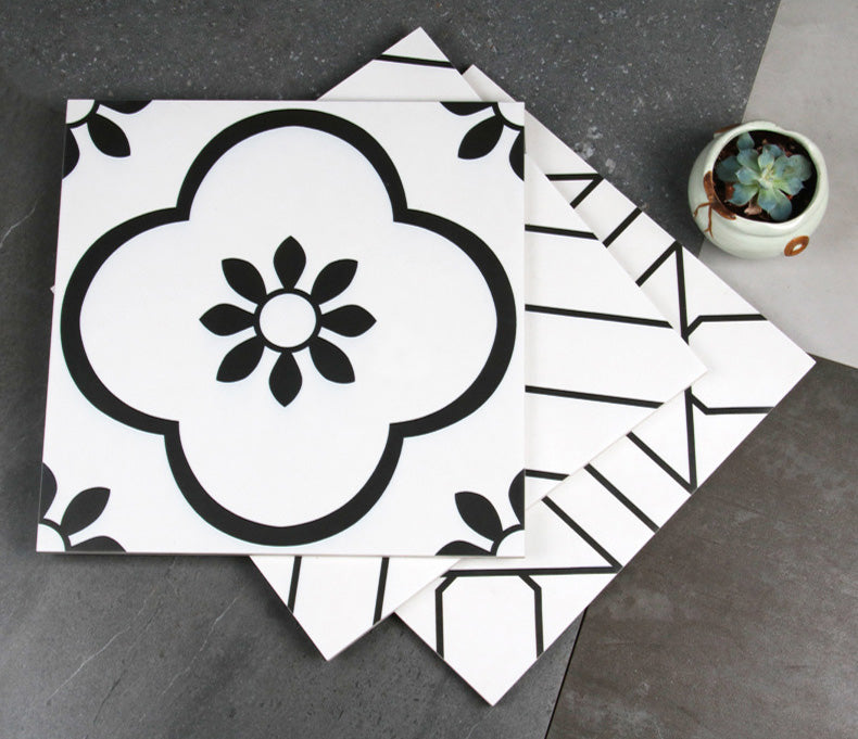 中國佛山瓷磚 China Foshan Basics 簡約北歐風格黑白啞光地磚墻磚 A3010 簡約北歐黑白花磚 30×30cm