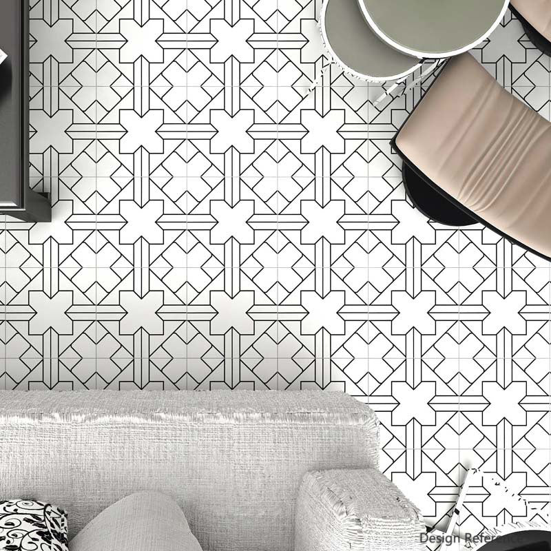 中國佛山瓷磚 China Foshan Basics 簡約北歐風格黑白啞光地磚墻磚 A3012 簡約北歐黑白花磚 30×30cm