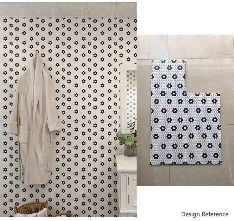 中國佛山瓷磚 China Foshan Basics 簡約北歐風格黑白啞光地磚墻磚 A3023 簡約北歐黑白花磚 30×30cm