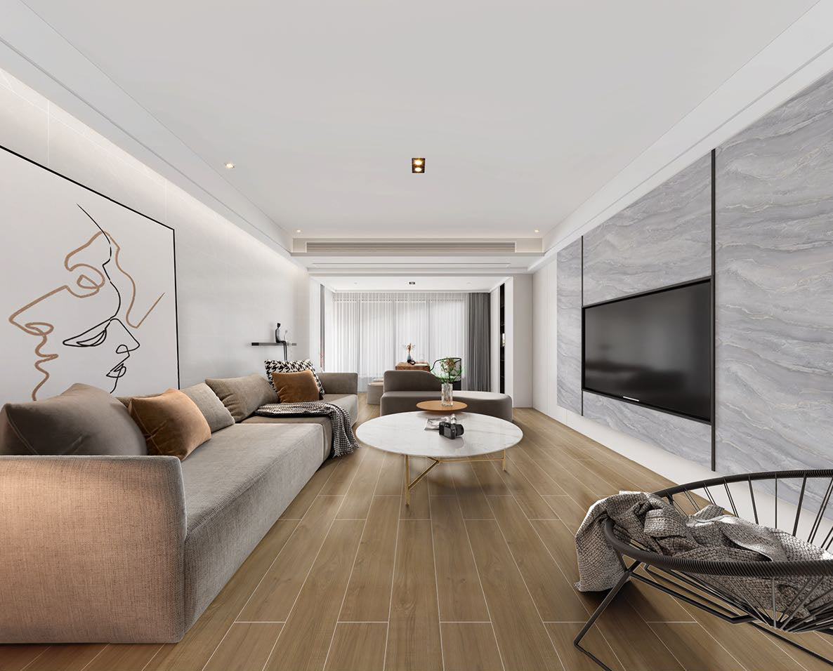 中國佛山磁磚 FOSHAN Tiles 木紋磚 Wood Grain Brick 地磚 啞光 AC203 20×100cm