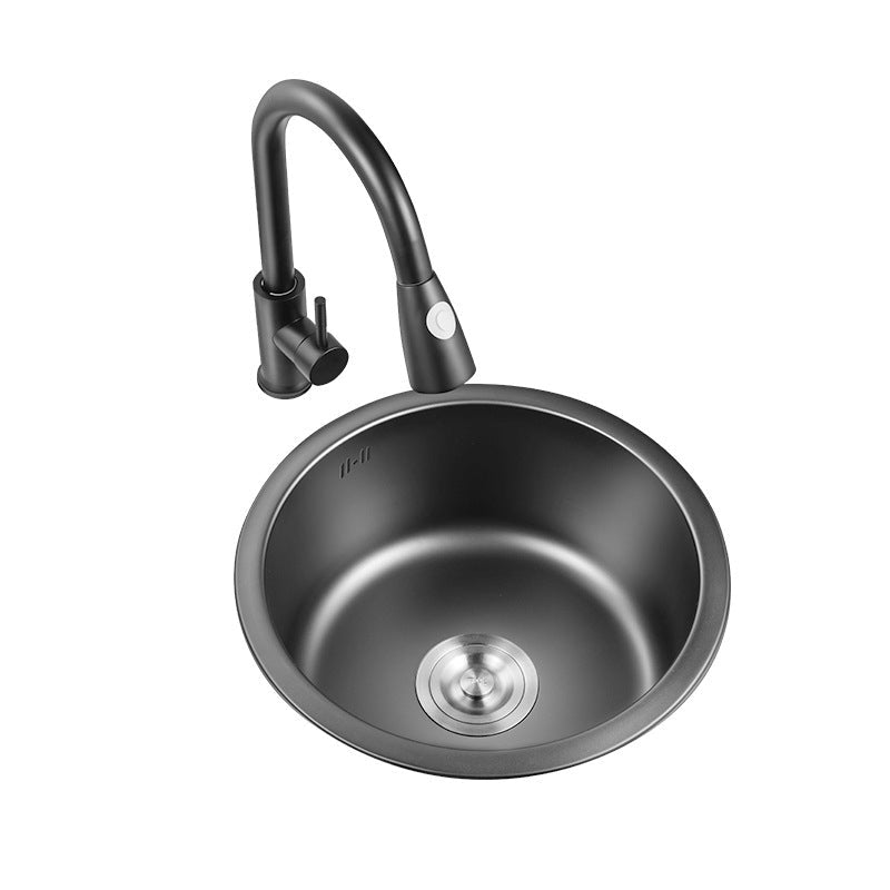 Bowl Round sink 304 Stainless Steel Undermount PVD nanotechnology kitchen Sink  （包龍頭）圓形水槽 304不鏽鋼水槽 納米塗層 黑色 防污潔淨 單槽 鋅盤 櫥櫃專用 廚房五金