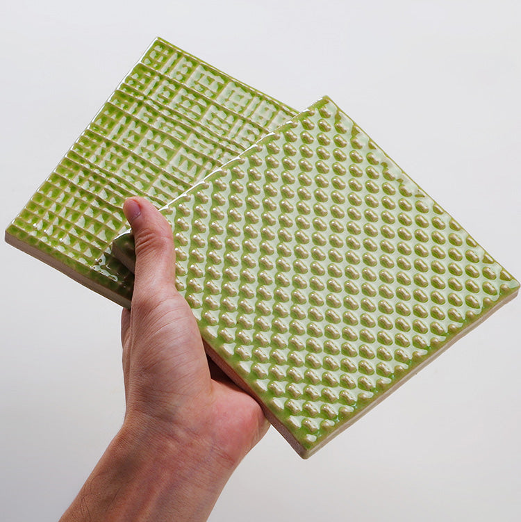 中國佛山瓷磚 China Foshan Basics 復古質感造型多彩亮光墻磚 C.140-GL果綠14×14cm