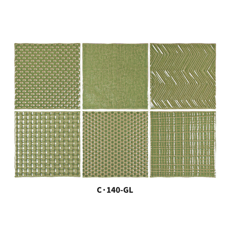 中國佛山瓷磚 China Foshan Basics 復古質感造型多彩亮光墻磚 C.140-GL果綠14×14cm