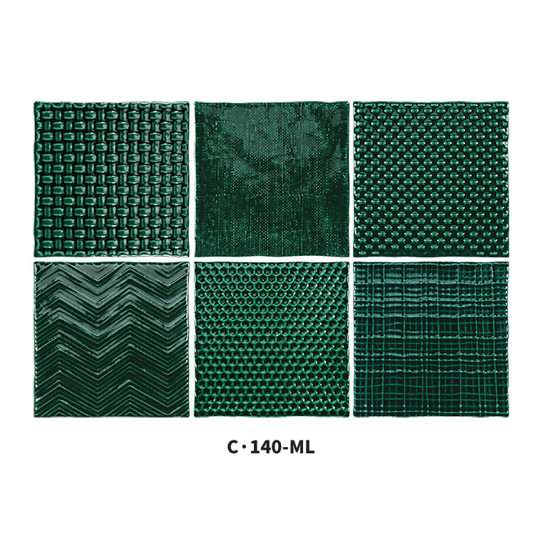 中國佛山瓷磚 China Foshan Basics 復古質感造型多彩亮光墻磚C.140-ML墨綠14×14cm