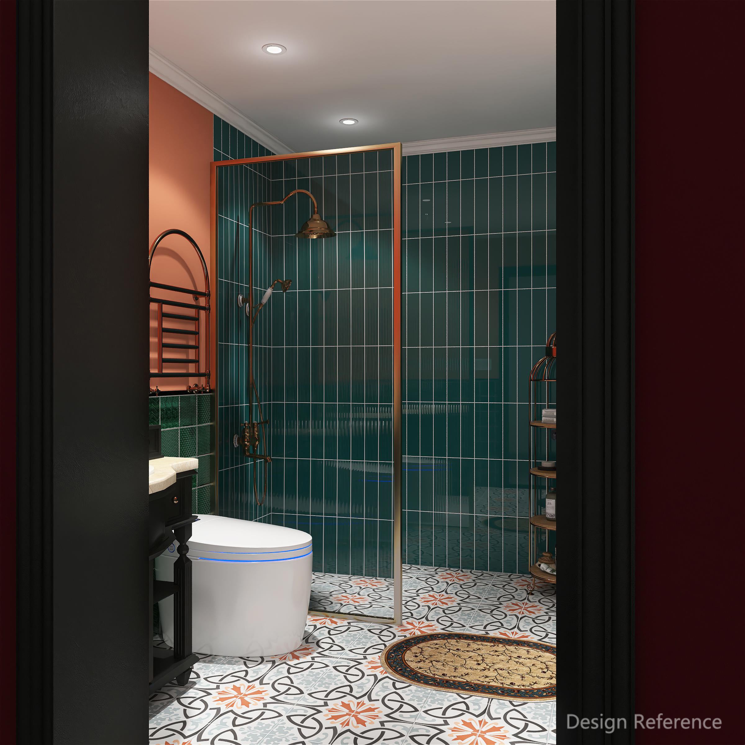 中國佛山瓷磚 China Foshan Basics 復古質感造型多彩亮光墻磚C.140-ML墨綠14×14cm