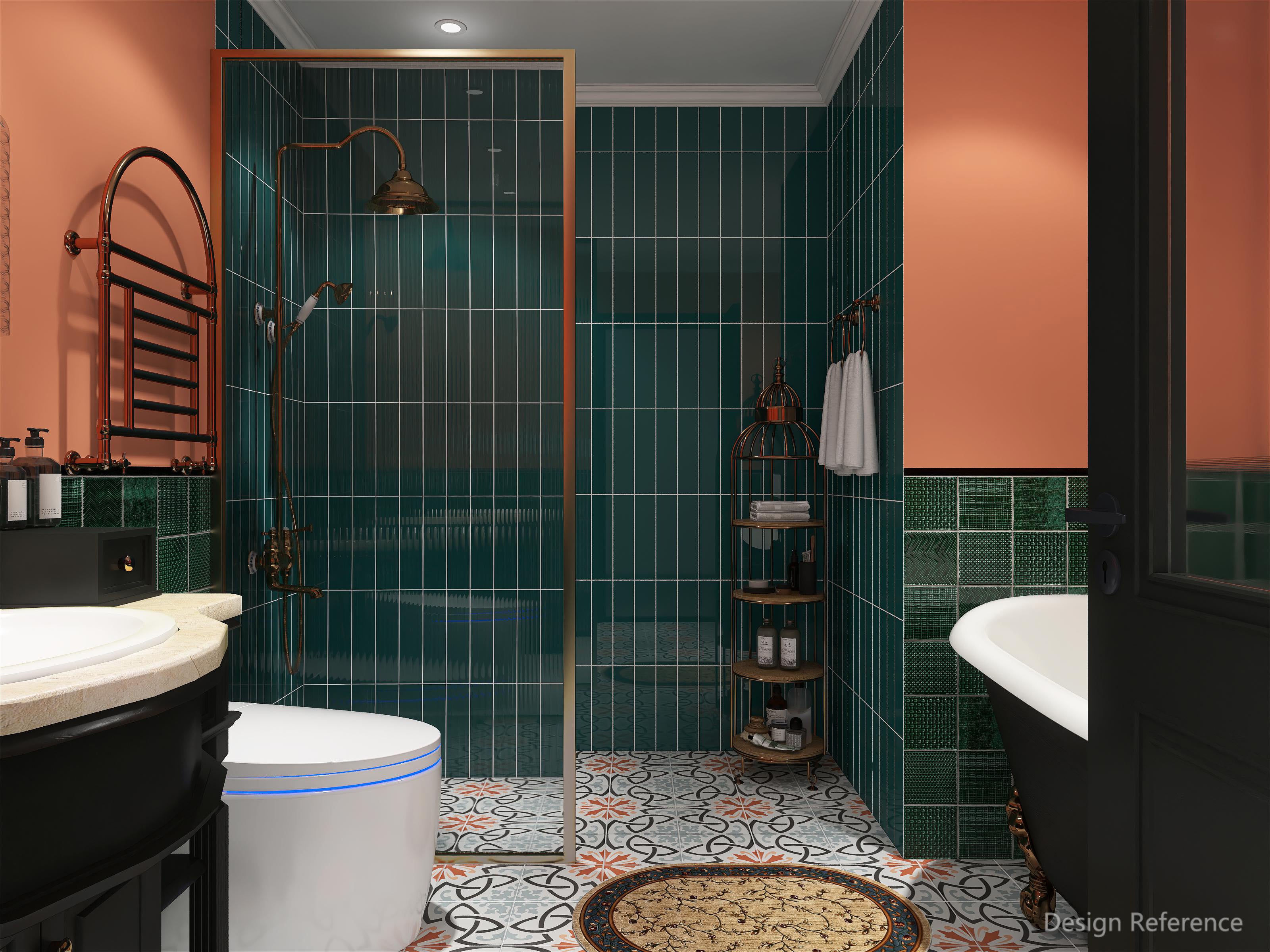 中國佛山瓷磚 China Foshan Basics 復古質感造型多彩亮光墻磚C.140-ML墨綠14×14cm