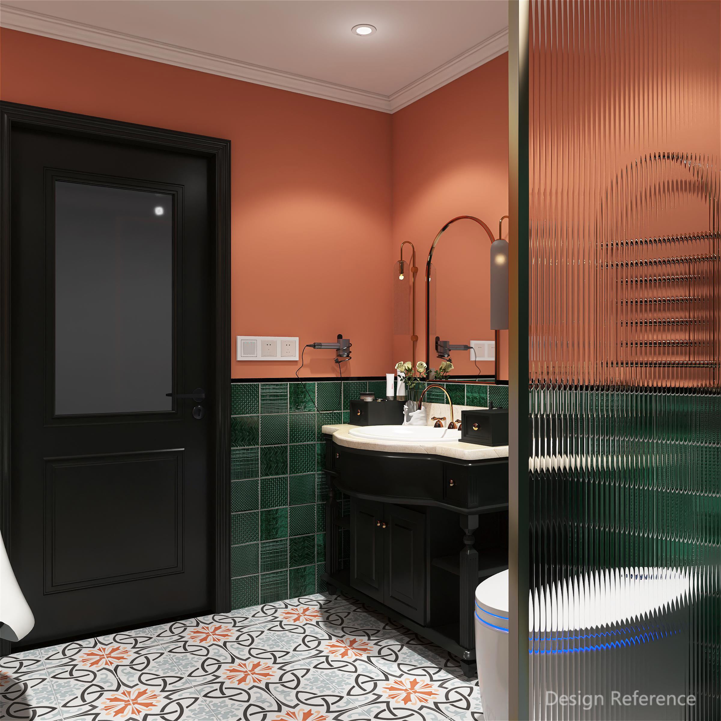 中國佛山瓷磚 China Foshan Basics 復古質感造型多彩亮光墻磚C.140-ML墨綠14×14cm