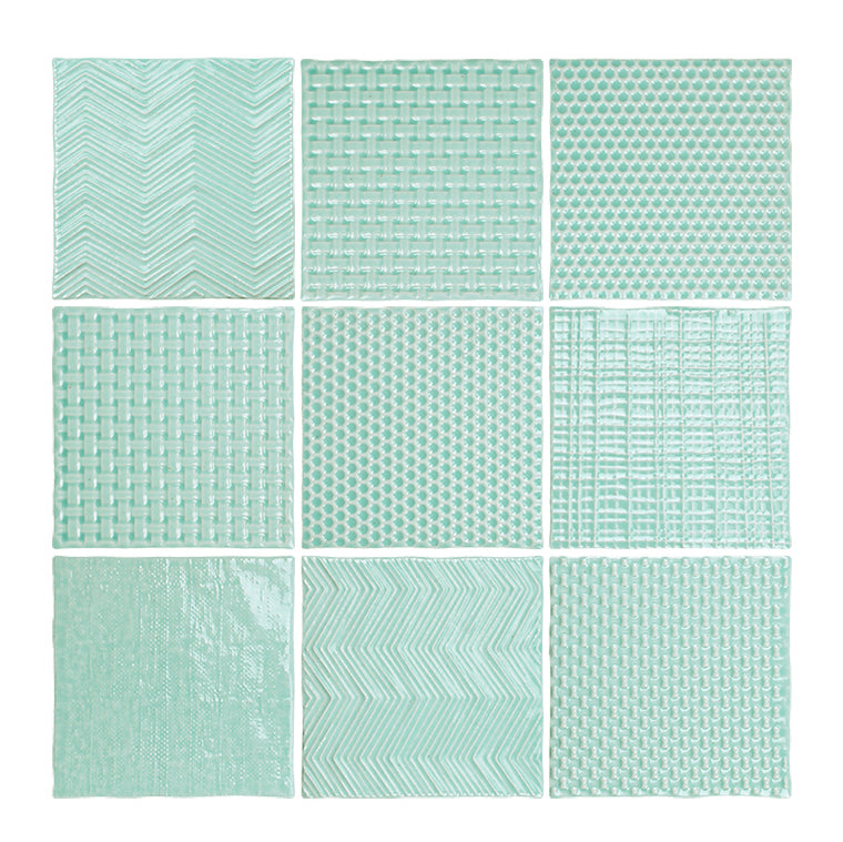 中國佛山瓷磚 China Foshan Basics 復古質感造型多彩亮光墻磚C.140-NL藍綠14×14cm