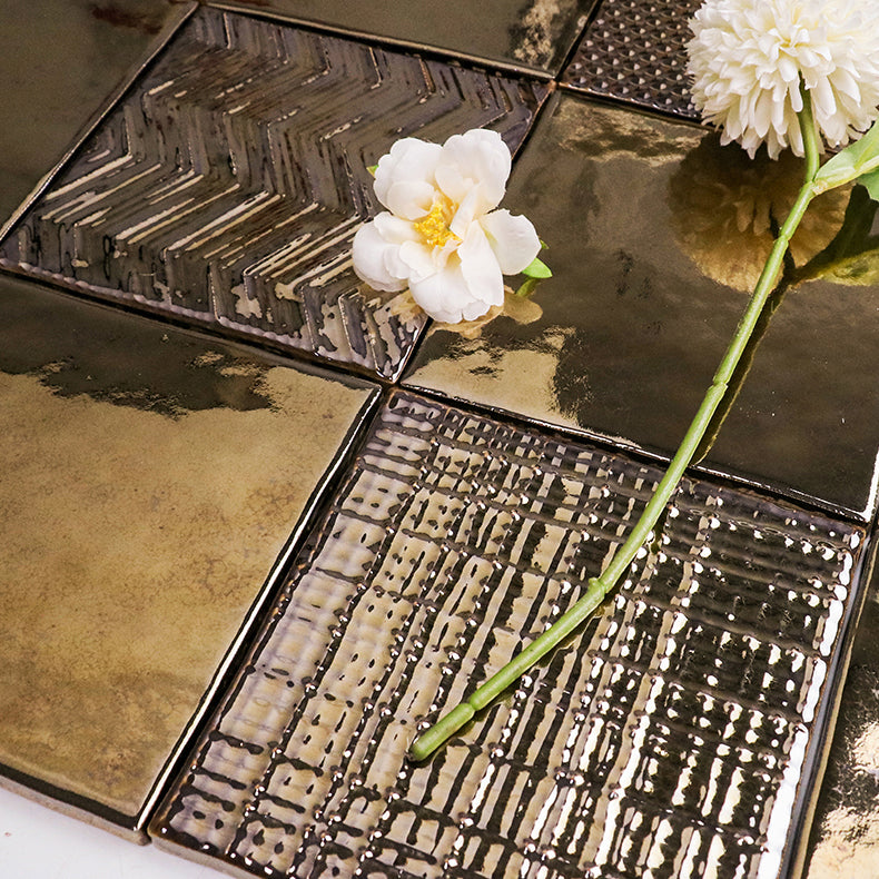 中國佛山瓷磚 China Foshan Basics 復古質感造型多彩亮光墻磚C.140-J1金屬亮光14×14cm