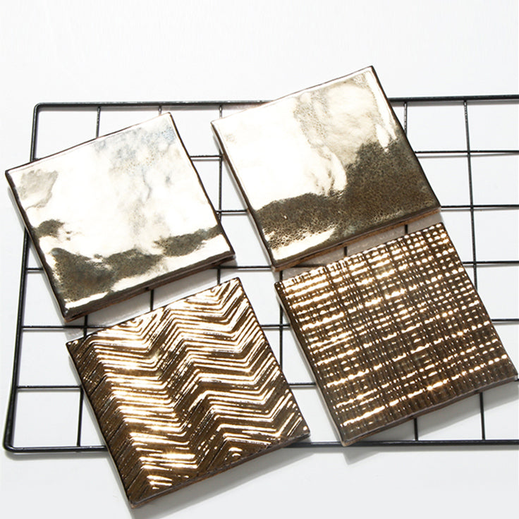 中國佛山瓷磚 China Foshan Basics 復古質感造型多彩亮光墻磚C.140-JD純色金屬亮光14×14cm