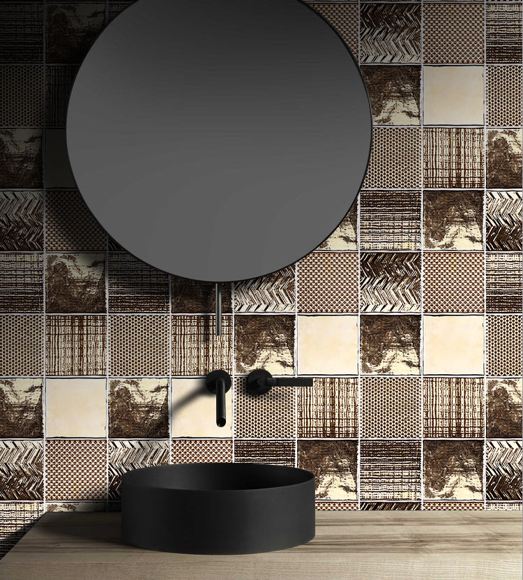 中國佛山瓷磚 China Foshan Basics 復古質感造型多彩亮光墻磚C.140-JD純色金屬亮光14×14cm