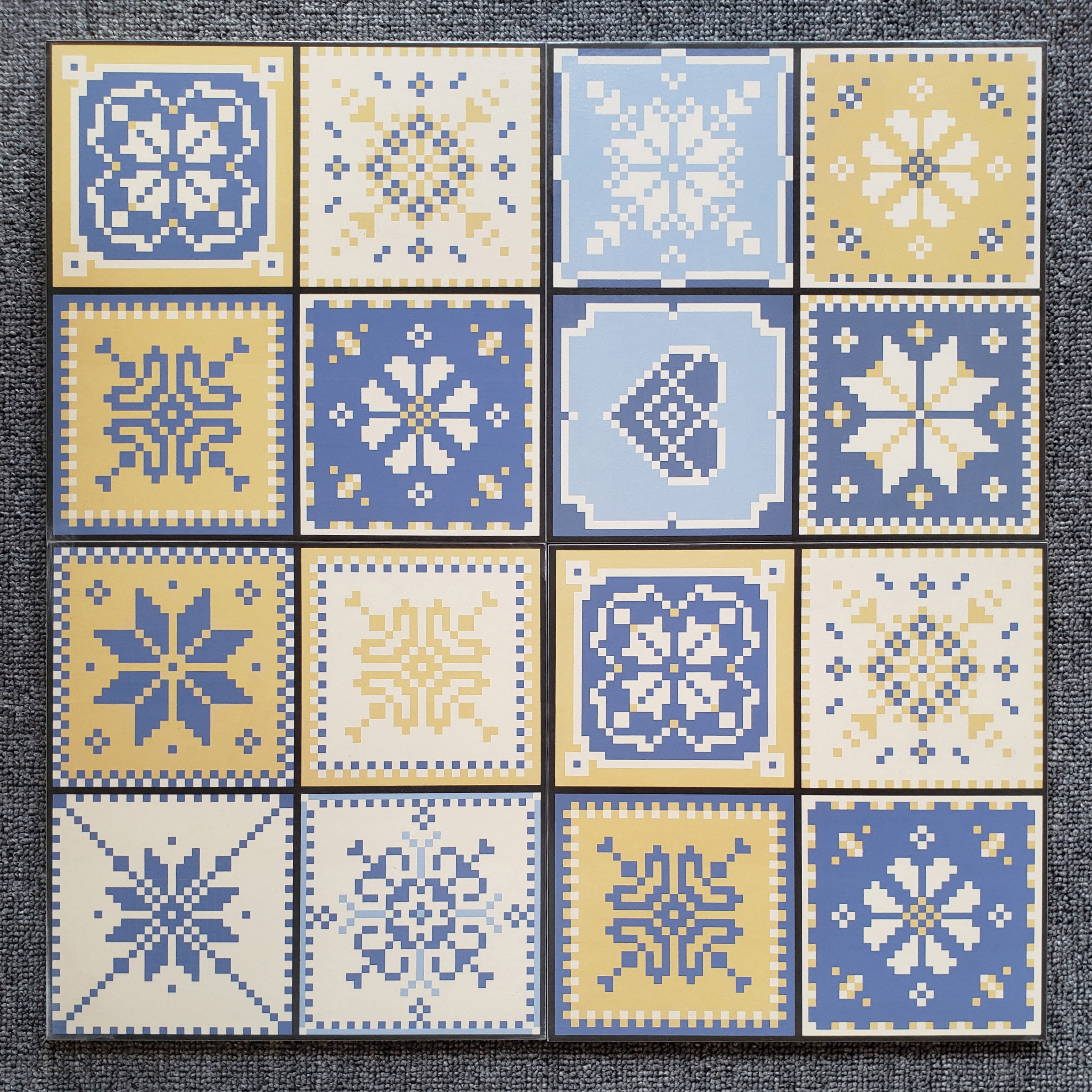 中國佛山瓷磚 China Foshan Basics 地中海風格多面混拼啞光地磚墻磚 F061混裝花磚30×30cm