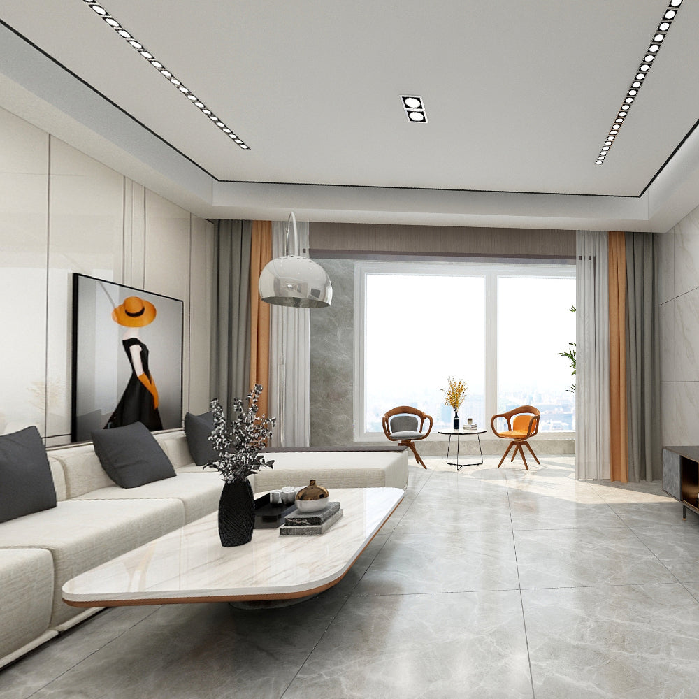 中國佛山瓷磚 China Foshan Marble Tiles Glossy 大理石瓷磚 連紋瓷磚 地磚 墻磚 釉面磚 亮光面 西湖淺灰GT8672X 80×80cm