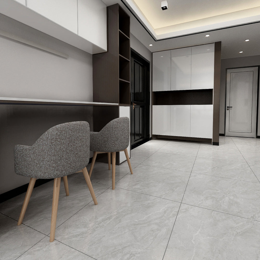 中國佛山瓷磚 China Foshan Marble Tiles Glossy 大理石瓷磚 連紋瓷磚 地磚 墻磚 釉面磚 亮光面 洱海淺灰GT8675X 80×80cm