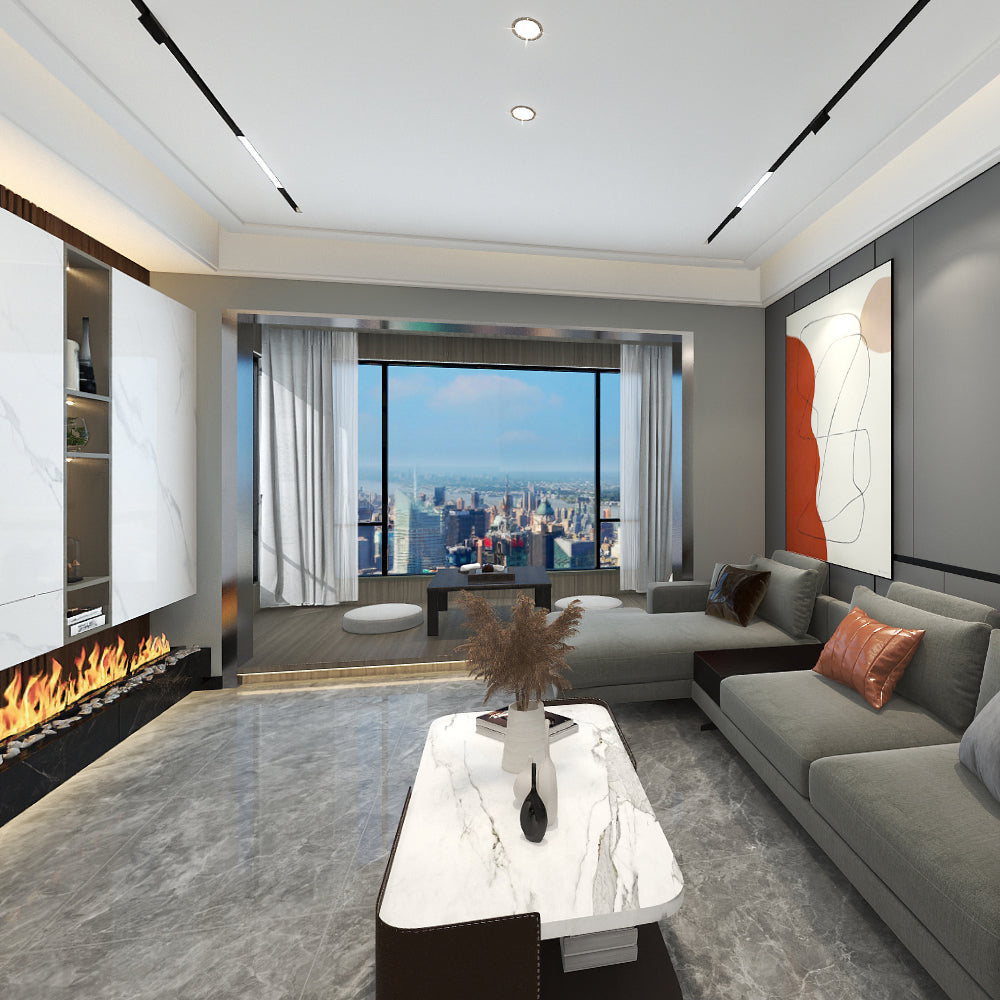 中國佛山瓷磚 China Foshan Marble Tiles Glossy 大理石瓷磚 連紋瓷磚 地磚 墻磚 釉面磚 亮光面 泰坦灰GT8851 80×80cm