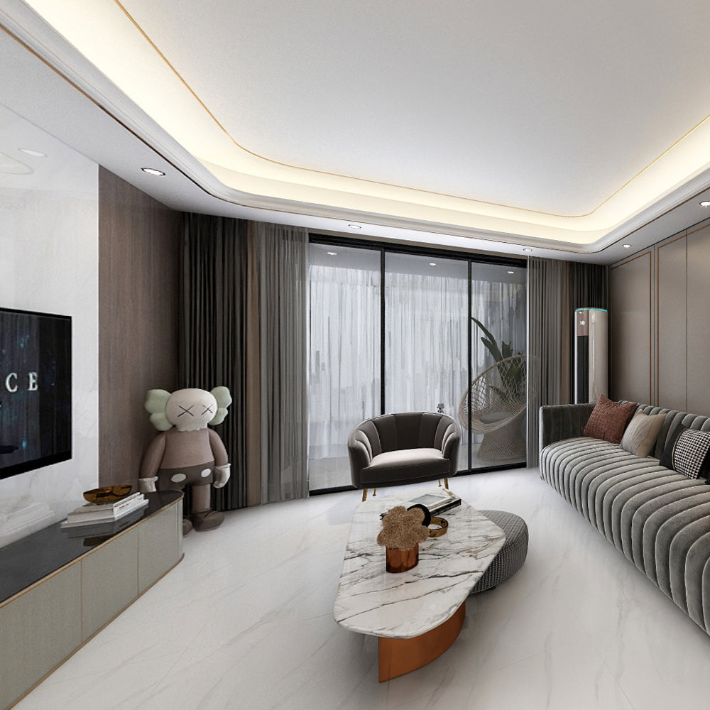 中國佛山瓷磚 China Foshan Marble Tiles Glossy 大理石瓷磚 連紋瓷磚 地磚 墻磚 釉面磚 亮光面 阿斯頓白GT8860 80×80cm