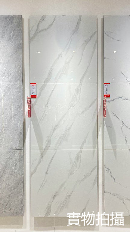 中國佛山瓷磚 China Foshan Marble Tiles Glossy 大理石瓷磚 連紋瓷磚 地磚 墻磚 釉面磚 亮光面 阿斯頓白GT8860 80×80cm