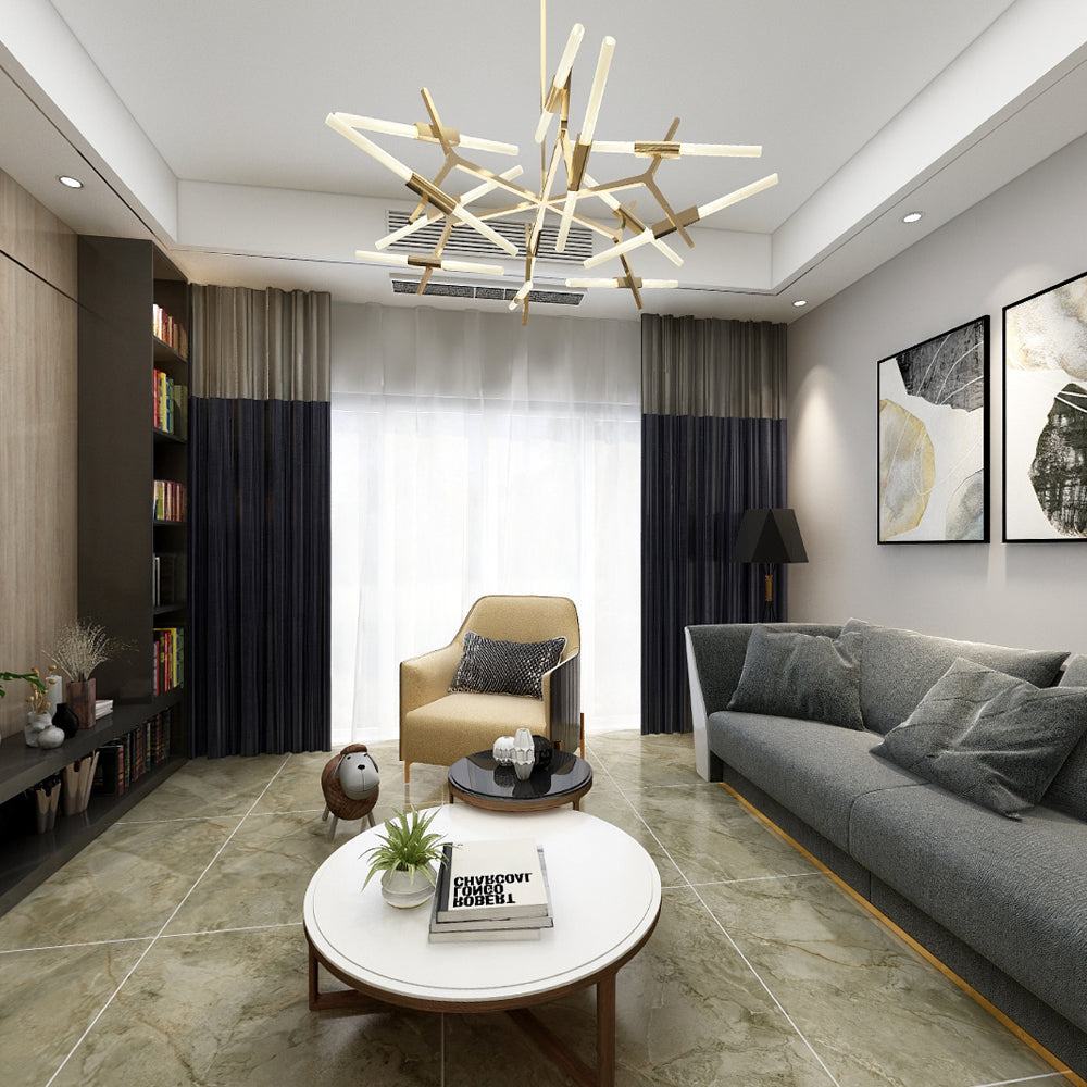 中國佛山瓷磚 China Foshan Marble Tiles Glossy 大理石瓷磚 連紋瓷磚 地磚 墻磚 釉面磚 亮光面 邁凱倫灰GT8862X 80×80cm