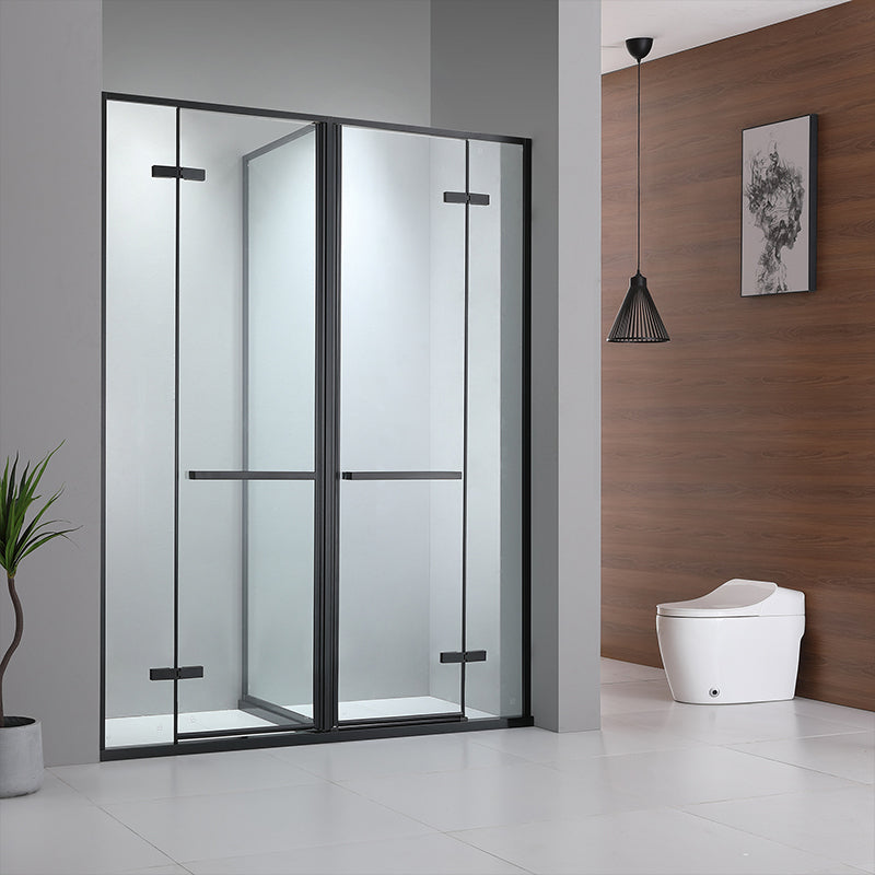 Bathroom Glass Sliding Doors Shower Screens 304Stainless Steel Tempered Glass 浴室屏風 浴屏 H14-148 一字型 淋浴房 乾濕分離 雙掩門 啞黑 304不鏽鋼材質