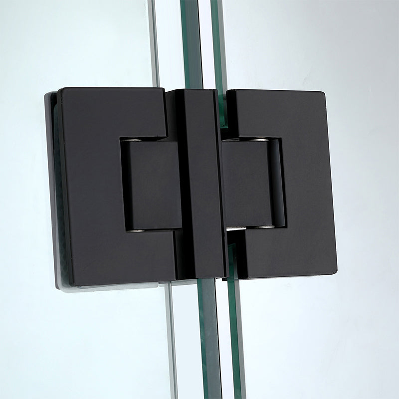 Bathroom Glass Sliding Doors Shower Screens 304Stainless Steel Tempered Glass 浴室屏風 浴屏 H148 一字型 淋浴房 乾濕分離 雙掩門 啞黑 304不鏽鋼材質