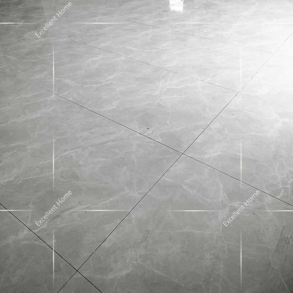 中國佛山瓷磚 China Foshan Marble Tiles Glossy 大理石瓷磚 連紋瓷磚 地磚 墻磚 釉面磚 亮光面 西湖淺灰GT8672X 80×80cm