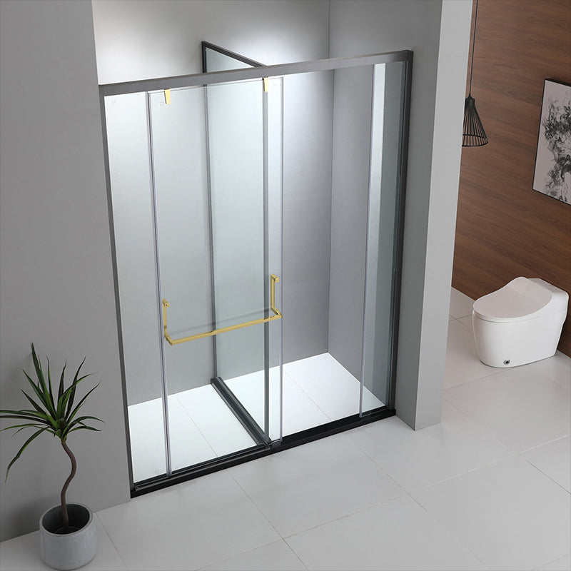 Bathroom Glass Sliding Doors Shower Screens 304Stainless Steel Tempered Glass 浴室屏風 浴屏 J10-148 一字型 淋浴房 乾濕分離 單趟門 啞黑 304不鏽鋼材質