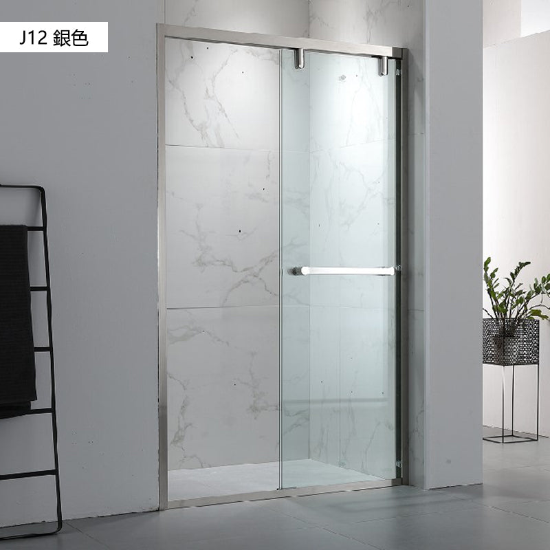 Bathroom Glass Sliding Doors Shower Screens 304Stainless Steel Tempered Glass 浴室屏風 浴屏 J11 J12 J13 J14 J15 一字型 淋浴房 乾濕分離 雙趟門 啞黑 銀色 玫瑰金 304不鏽鋼材質