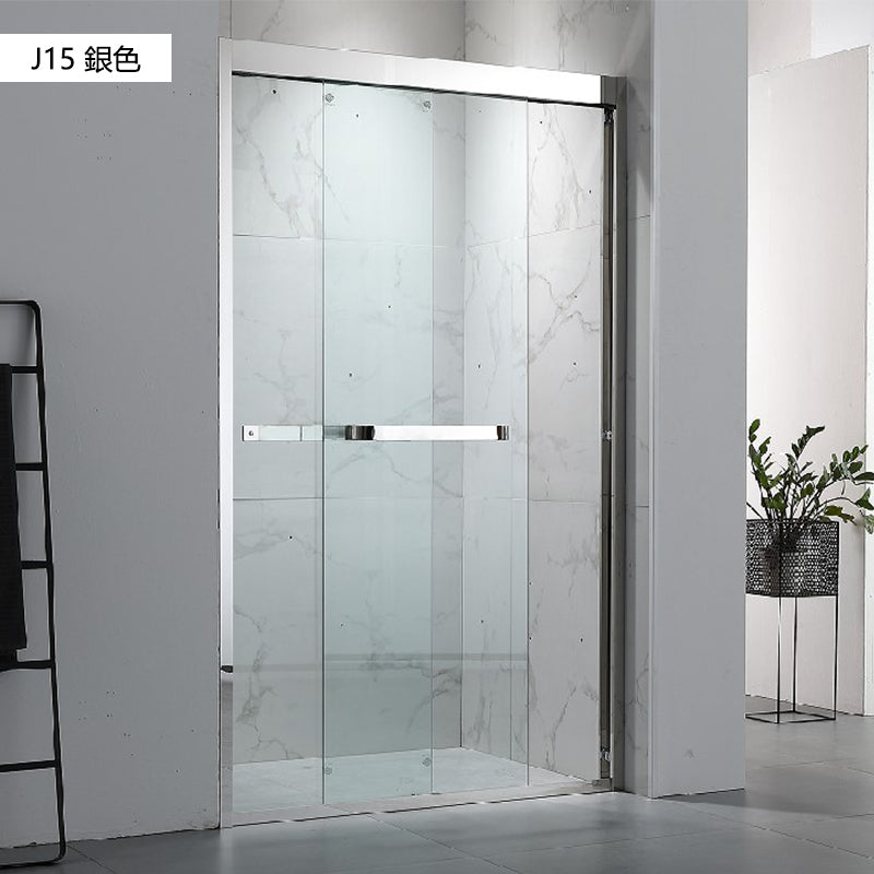 Bathroom Glass Sliding Doors Shower Screens 304Stainless Steel Tempered Glass 浴室屏風 浴屏 J11 J12 J13 J14 J15 一字型 淋浴房 乾濕分離 雙趟門 啞黑 銀色 玫瑰金 304不鏽鋼材質