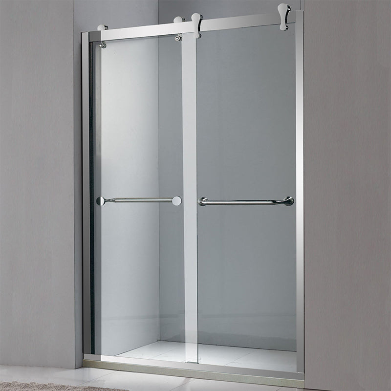 Bathroom Glass Sliding Doors Shower Screens 304Stainless Steel Tempered Glass 浴室屏風 浴屏 J6 一字型 淋浴房 乾濕分離 雙活動門 銀色 啞黑 304不鏽鋼材質