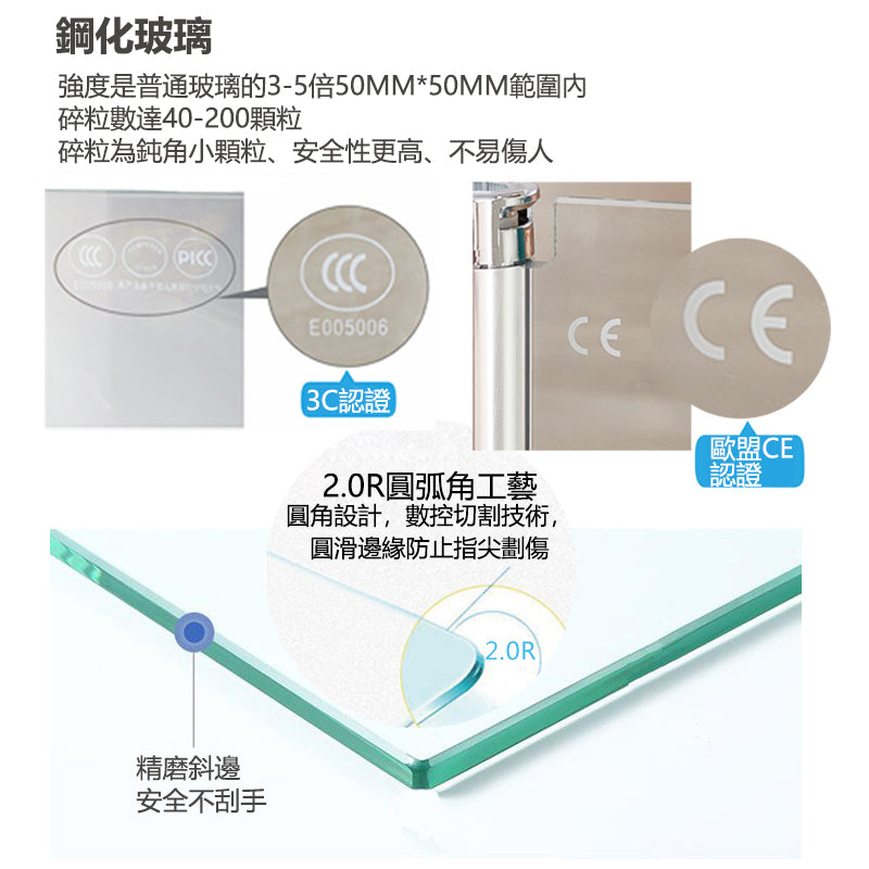 Bathroom Glass Sliding Doors Shower Screens 304Stainless Steel Tempered Glass 浴室屏風 浴屏 J6 一字型 淋浴房 乾濕分離 雙活動門 銀色 啞黑 304不鏽鋼材質