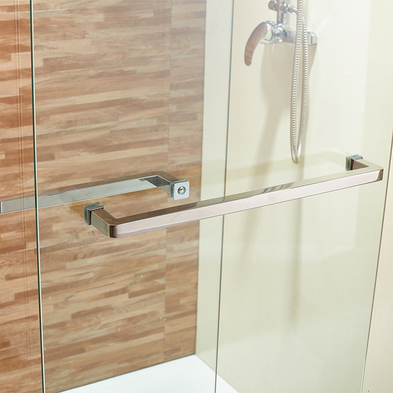 Bathroom Glass Sliding Doors Shower Screens 304Stainless Steel Tempered Glass 浴室屏風 浴屏 J6 一字型 淋浴房 乾濕分離 雙活動門 銀色 啞黑 304不鏽鋼材質