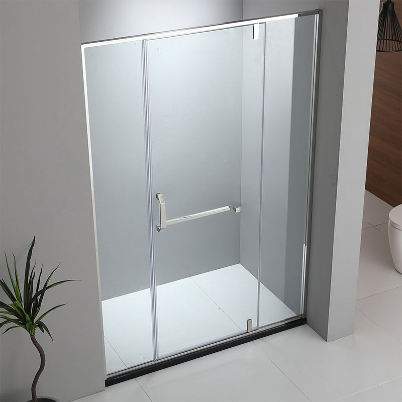 Bathroom Glass Sliding Doors Shower Screens 304Stainless Steel Tempered Glass 浴室屏風 浴屏 L8 一字型 淋浴房 乾濕分離 轉軸門 內外可開 銀色 304不鏽鋼材質