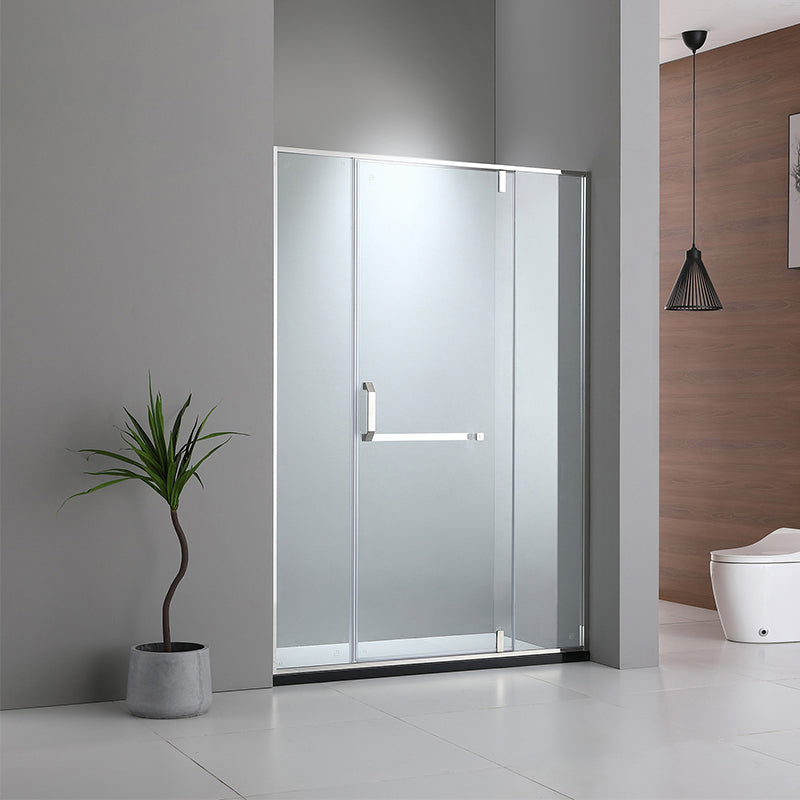 Bathroom Glass Sliding Doors Shower Screens 304Stainless Steel Tempered Glass 浴室屏風 浴屏 L8 一字型 淋浴房 乾濕分離 轉軸門 內外可開 銀色 304不鏽鋼材質