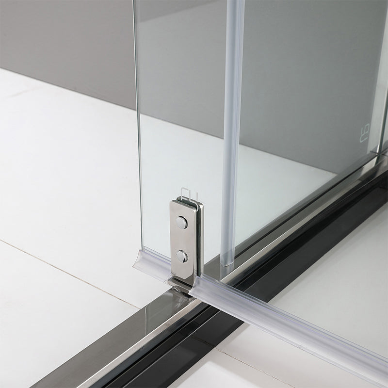 Bathroom Glass Sliding Doors Shower Screens 304Stainless Steel Tempered Glass 浴室屏風 浴屏 L8 一字型 淋浴房 乾濕分離 轉軸門 內外可開 銀色 304不鏽鋼材質