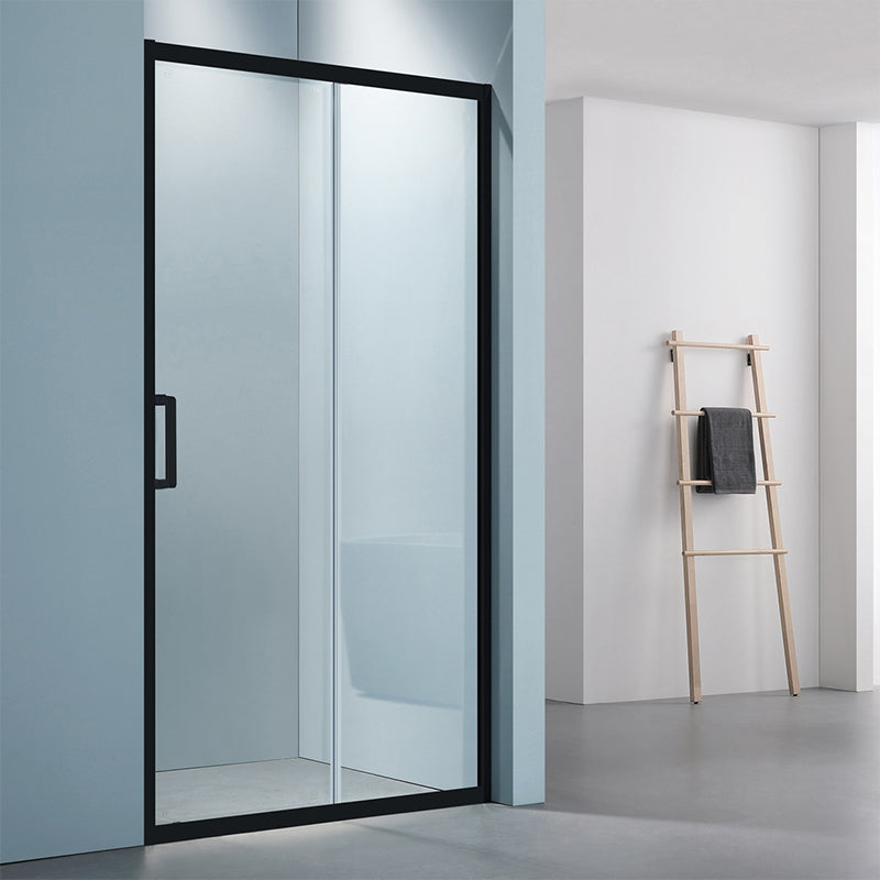 Bathroom Glass Sliding Doors Shower Screens 304Stainless Steel Tempered Glass 浴室屏風 浴屏 L9 一字型 淋浴房 乾濕分離 壹固定門 壹趟門 銀色 啞黑 304不鏽鋼材質