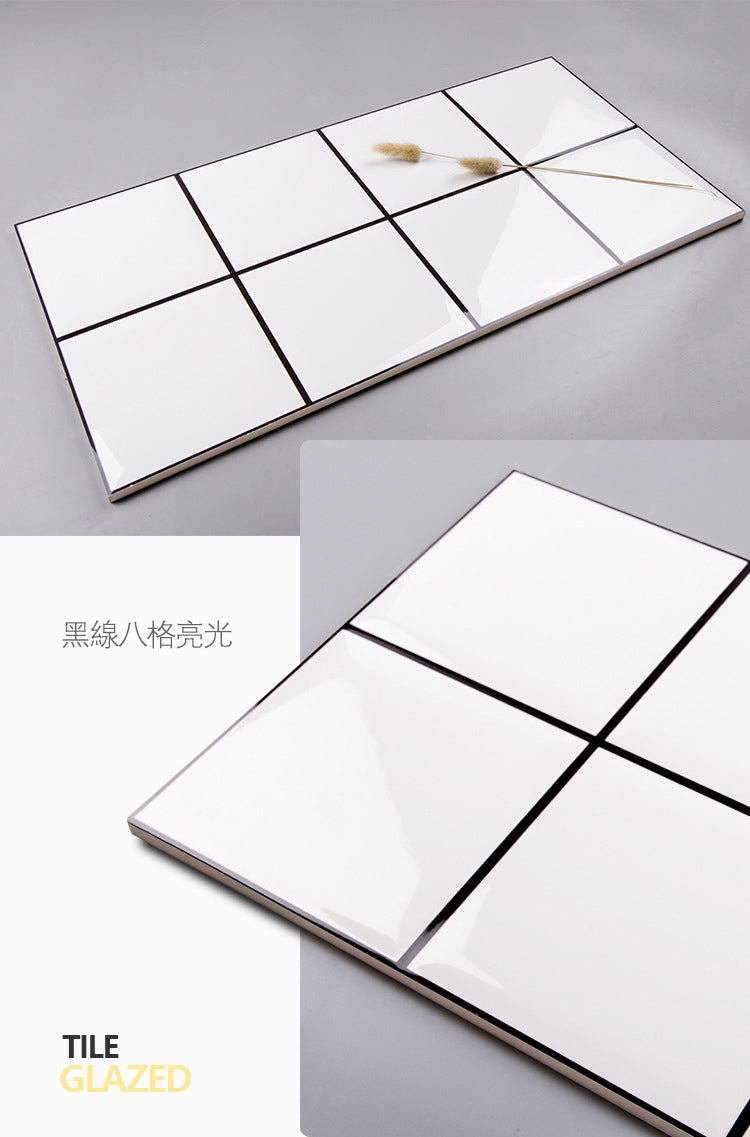 中國佛山瓷磚 China Foshan Basics 純色網紅花磚麵包磚墻磚亮光LY184 白色8格亮光墻磚 30×60cm