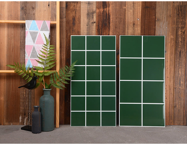 中國佛山瓷磚 China Foshan Basics 純色網紅花磚麵包磚墻磚亮光 LY0804墨綠八格純色墻磚 30×60cm