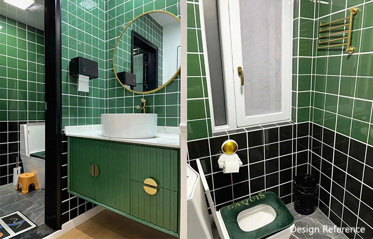 中國佛山瓷磚 China Foshan Basics 純色網紅花磚麵包磚墻磚亮光 LY0804墨綠八格純色墻磚 30×60cm