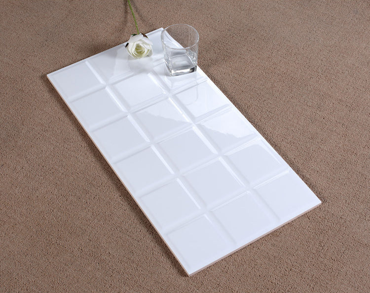 中國佛山瓷磚 China Foshan Basics 純色網紅花磚麵包磚墻磚亮光LY082八格 C701十八格 純白亮光墻磚 30×60cm