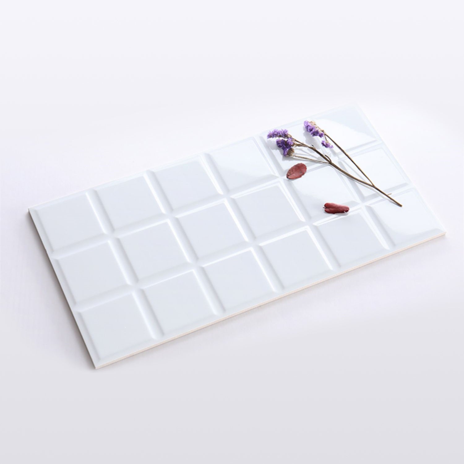 中國佛山瓷磚 China Foshan Basics 純色網紅花磚麵包磚墻磚亮光LY082八格 C701十八格 純白亮光墻磚 30×60cm