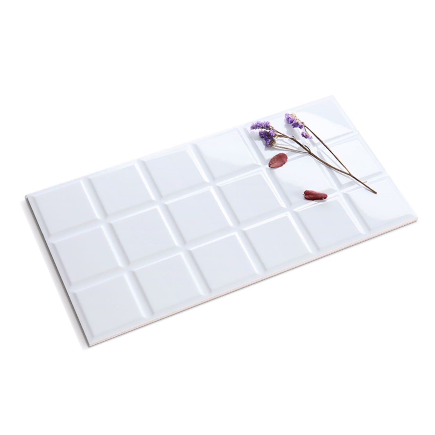 中國佛山瓷磚 China Foshan Basics 純色網紅花磚麵包磚墻磚亮光LY082八格 C701十八格 純白亮光墻磚 30×60cm