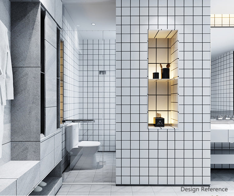 中國佛山瓷磚 China Foshan Basics 純色網紅花磚麵包磚墻磚亮光LY184 白色8格亮光墻磚 30×60cm