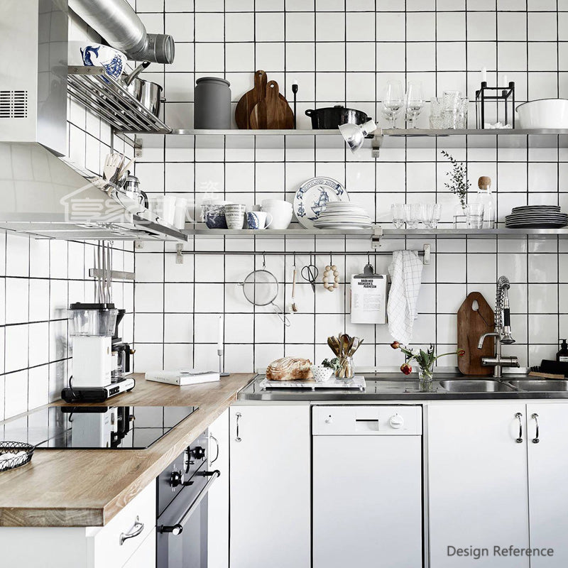 中國佛山瓷磚 China Foshan Basics 純色網紅花磚麵包磚墻磚亮光LY184 白色8格亮光墻磚 30×60cm