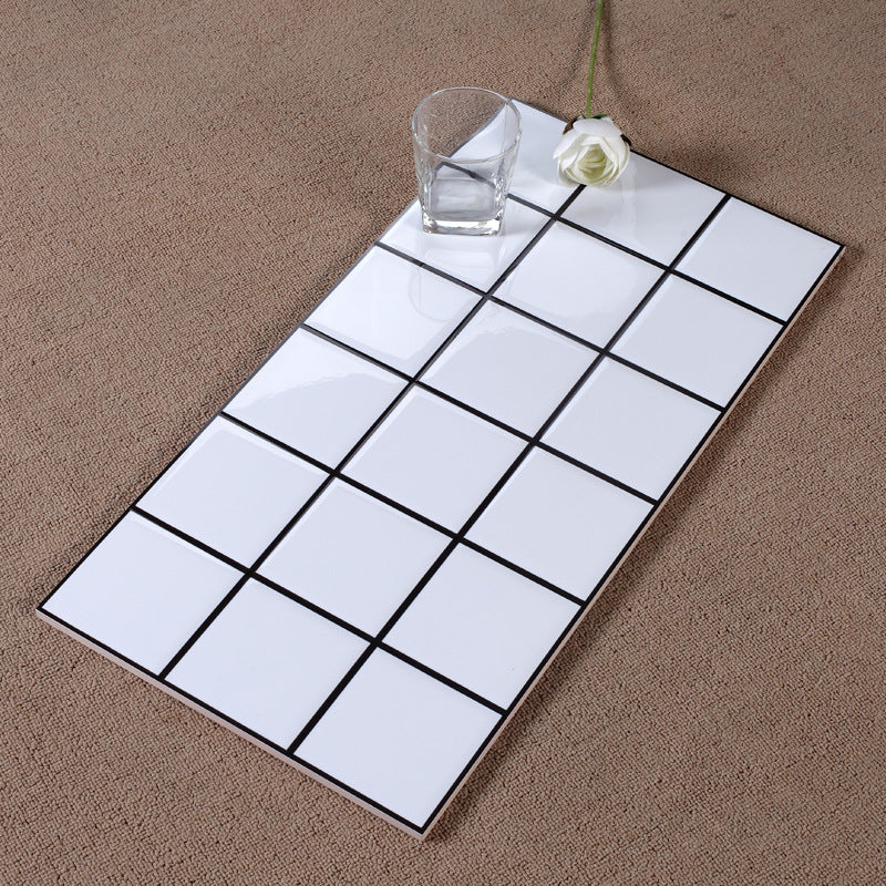 中國佛山瓷磚 China Foshan Basics 純色網紅花磚麵包磚墻磚亮光LY184 白色8格亮光墻磚 30×60cm