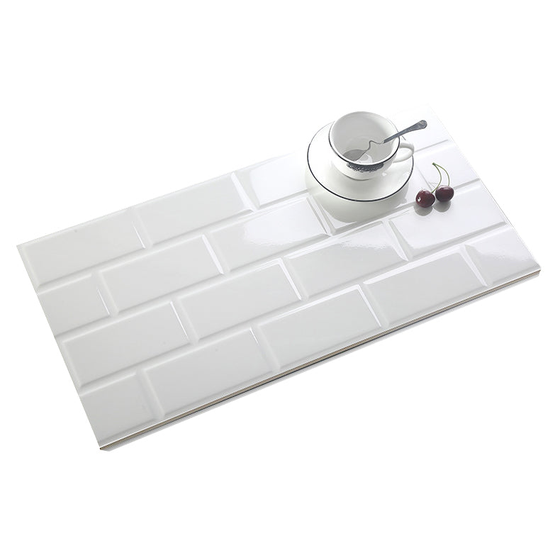 中國佛山瓷磚 China Foshan Basics 純色網紅花磚麵包磚墻磚亮光 LY752 純白亮光黑線工字格墻磚 30×60cm